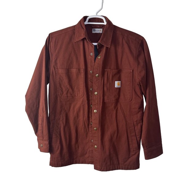 Carhartt Other - Carhartt Men's Small Jacket Blanket Lined Rust Burgundy Button Up EUC